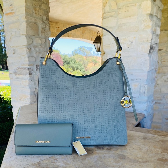 NWT Michael Kors Large Joan MK logo bag&wallet - Picture 1 of 16